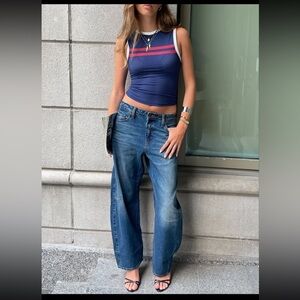 Levi’s Baggy Dad Jean Medium Blue Wash Classic Blue Women's Jeans size 24x32